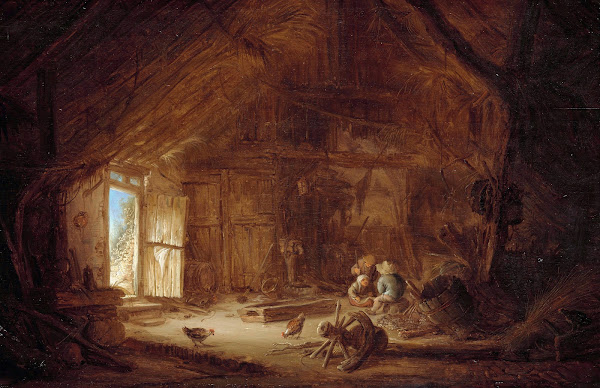 Interior of a Stable with three Children 1642