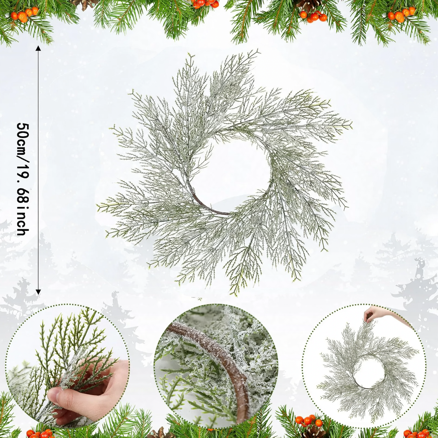Artificial Cypress Wreath for Table Decoration