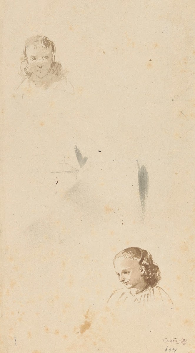Twee studies van het hoofd van een meisje 1837   1903