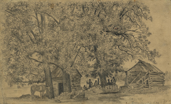 The old spring house with guard 1863