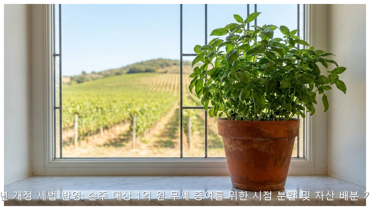 2026년 개정 세법 반영: 손주 대상 1억 원 무세 증여를 위한 시점 분할 및 자산 배분 가이드 핵심 안내 및 분석 인포그래픽 (5)
