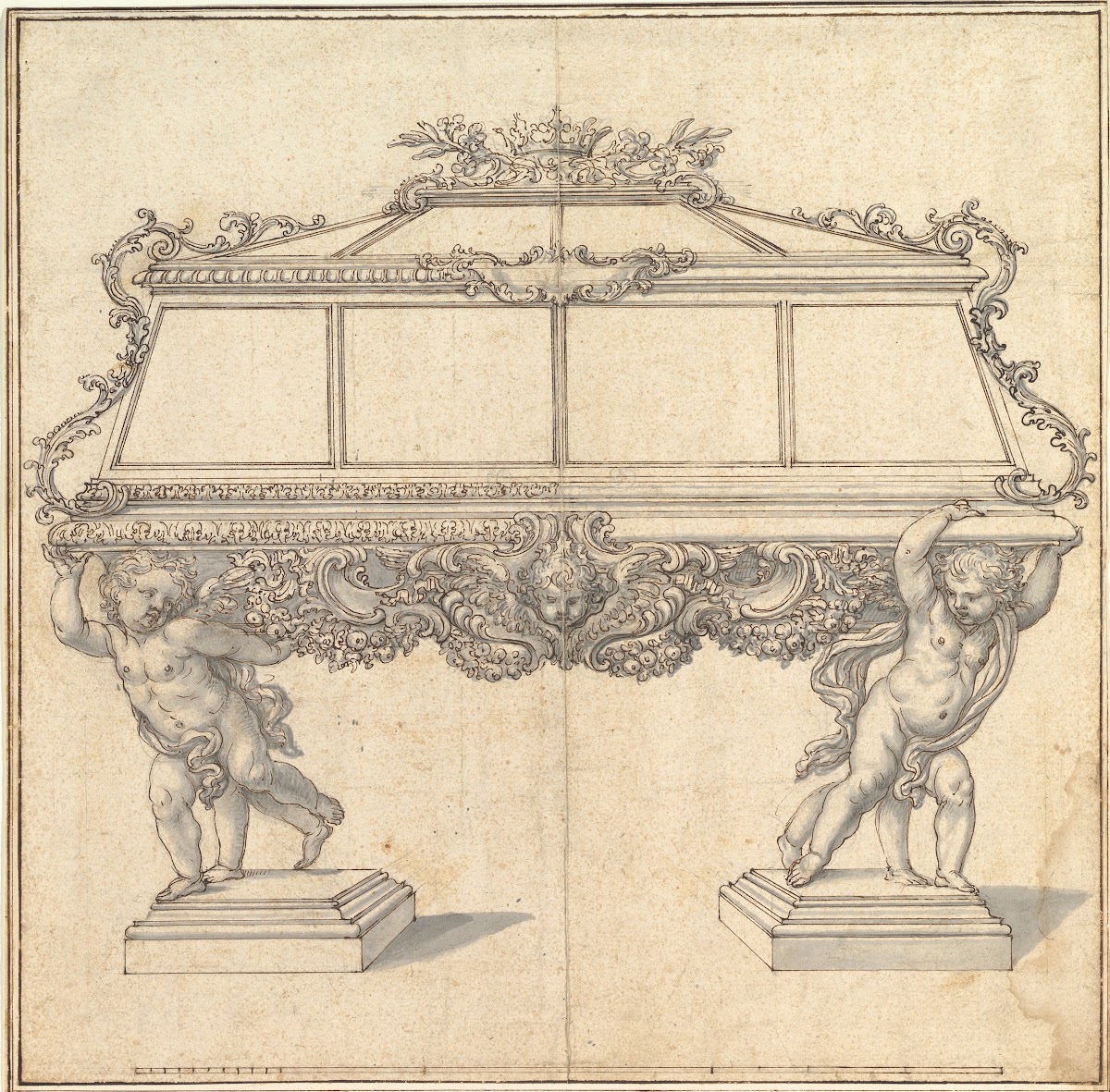 Design for a Sarcophagus Supported by Putti for the Church of S Maria Maddalena