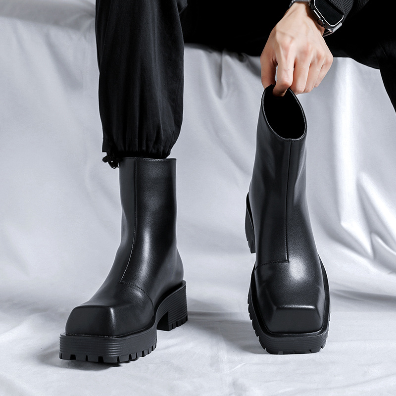 Herren-Chelsea-Stiefeletten mit Plateau und Keilabsatz