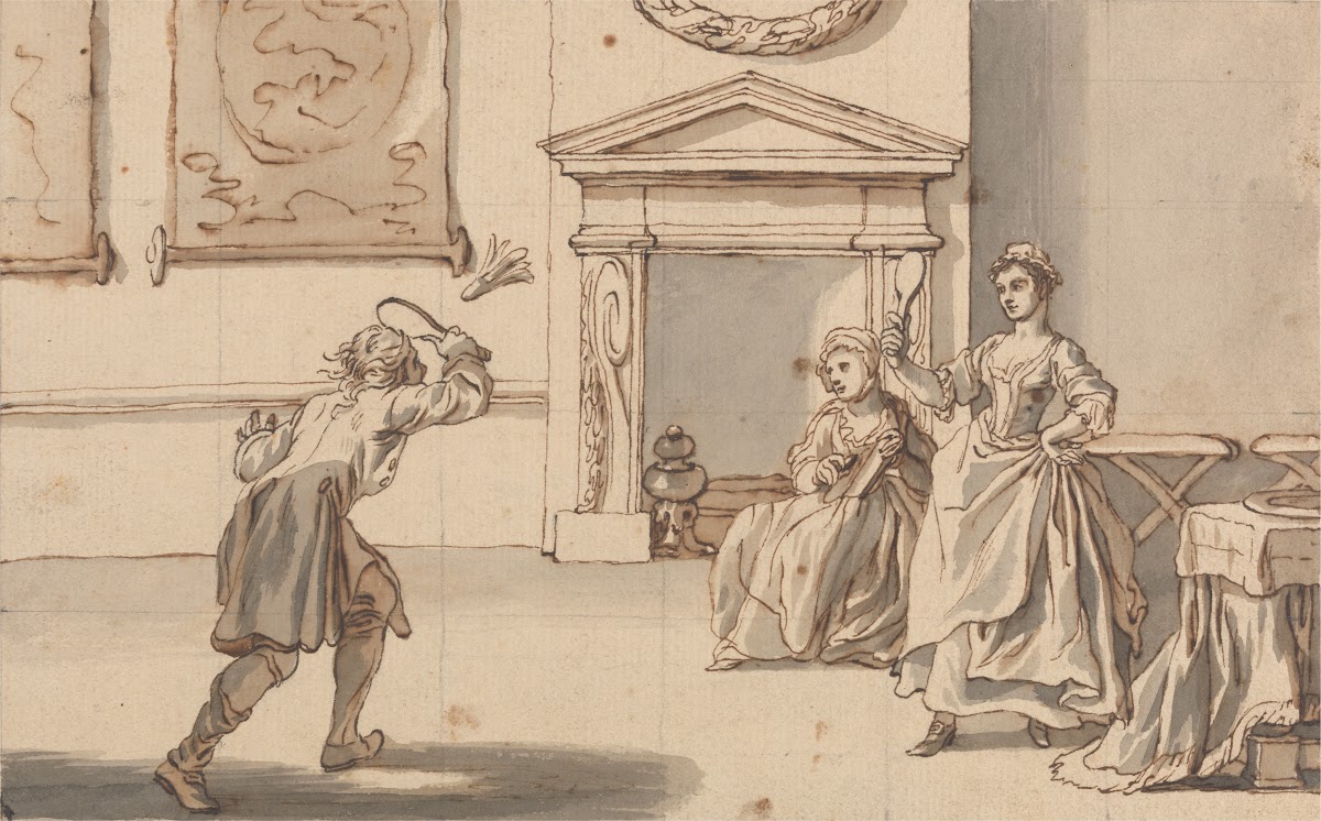 Battledore and Shuttlecock ca 1740