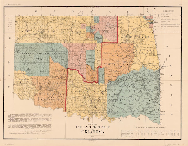 Map Of Indian Territory And Oklahoma 1890