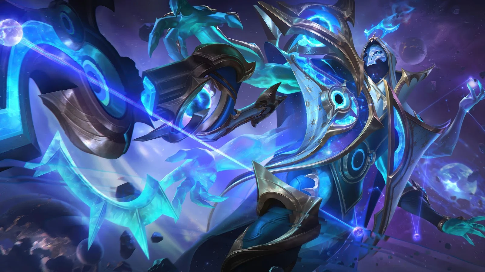 Dark Cosmic Jhin Splash Art - Fantasy Illustration 8K Wallpaper (7680x4320)