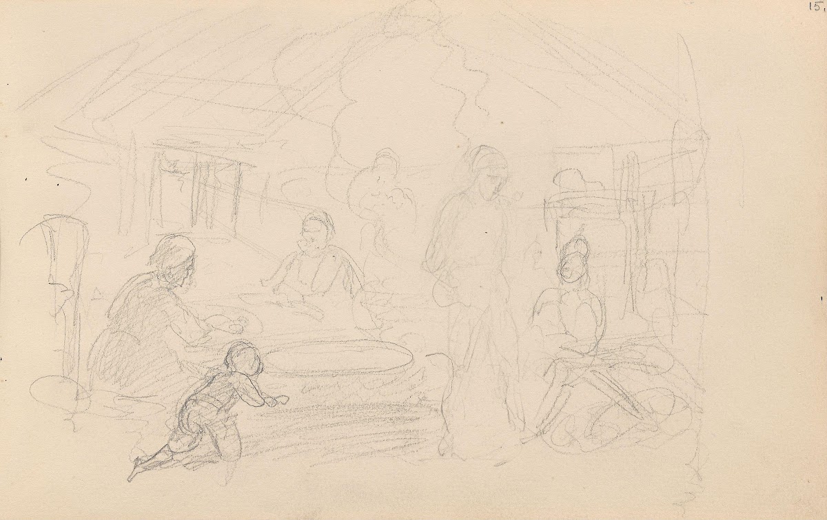 Figurer i et ildhus 1855