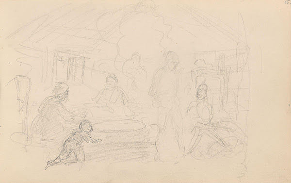 Figurer i et ildhus 1855