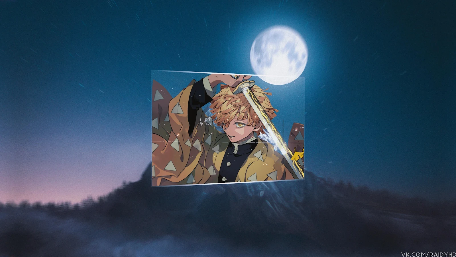 Zenitsu Agatsuma With Lightning Nichirin - Digital Anime Illustration 4K Wallpaper (3840x2160)