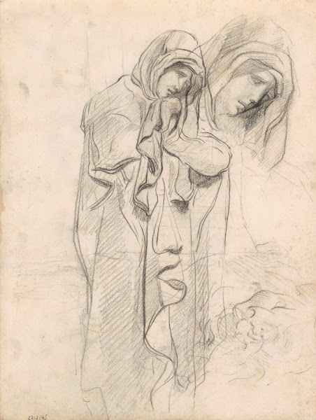 Grieving Woman and Lions Head 1877 1879