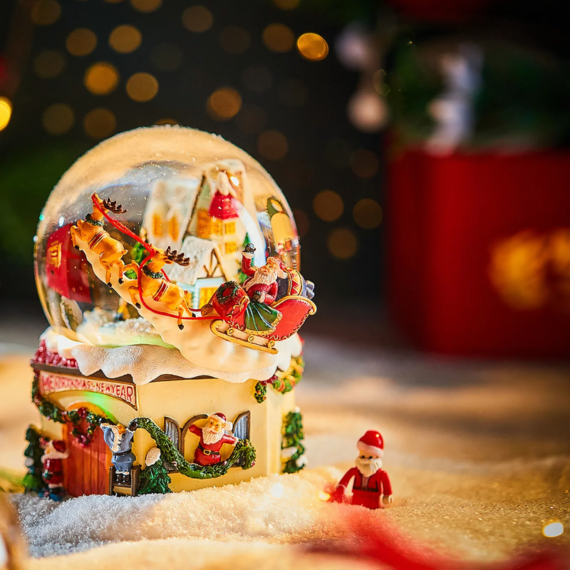 Christmas glass globe with music and light