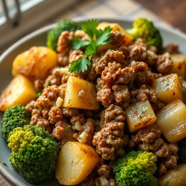 Savory Ground Beef with Roasted Potatoes & Broccoli – Quick 30‑Minute Comfort Food finished