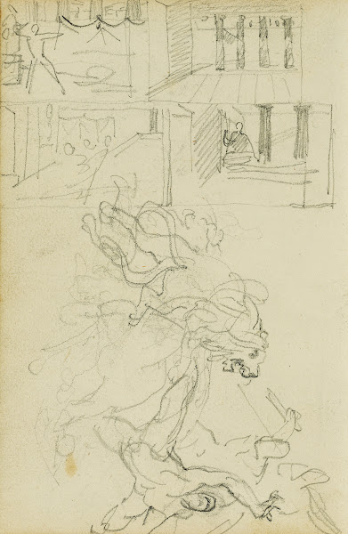 Two compositional studies of a lion hunt 1812   1814