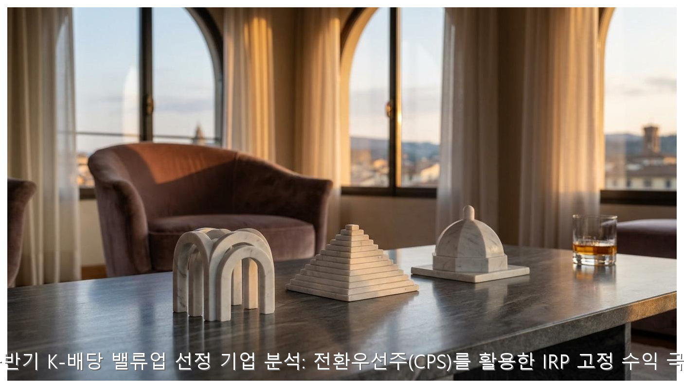 2026년 하반기 K-배당 밸류업 선정 기업 분석: 전환우선주(CPS)를 활용한 IRP 고정 수익 극대화 전략 핵심 안내 및 분석 인포그래픽 (5)