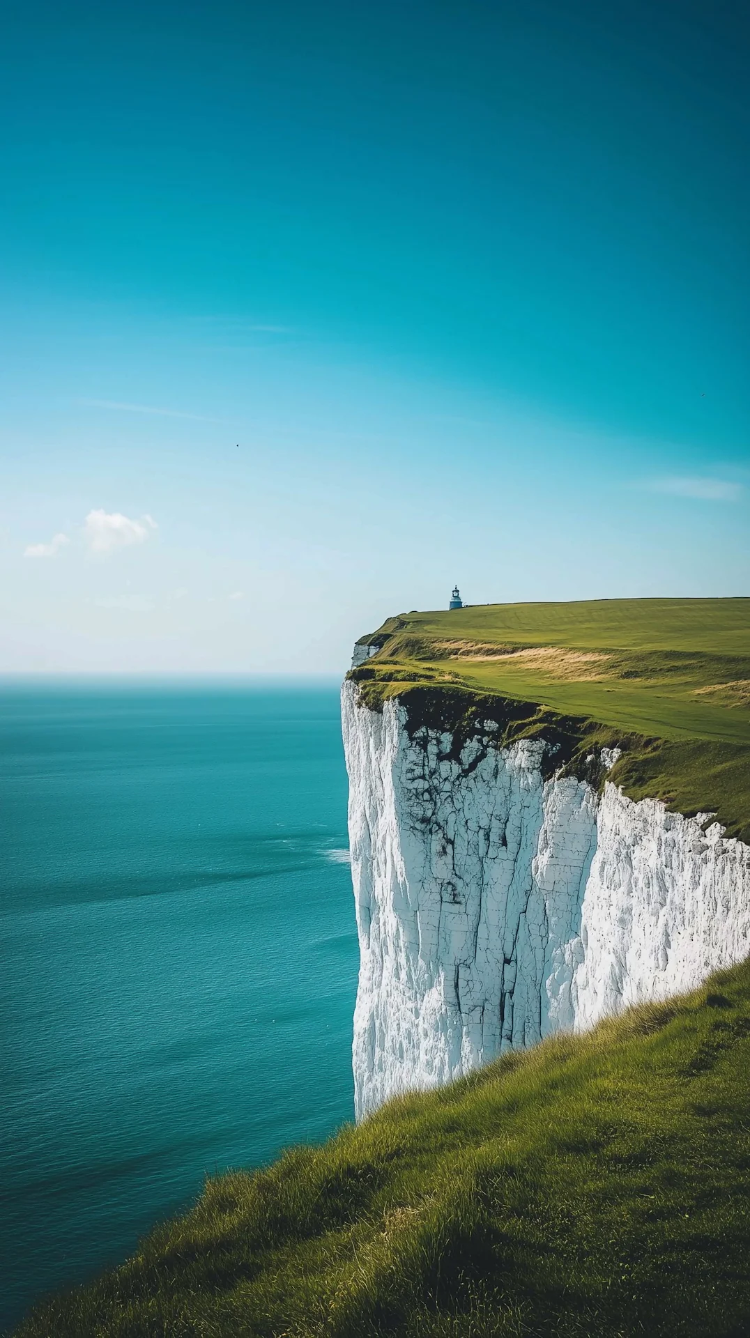 Majestic White Cliffs Turquoise Ocean Landscape - Free 4K mobile Wallpaper