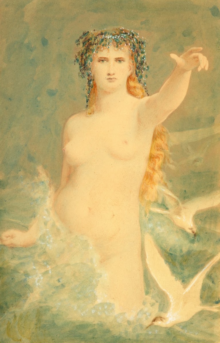 Woman with seagull 19th century