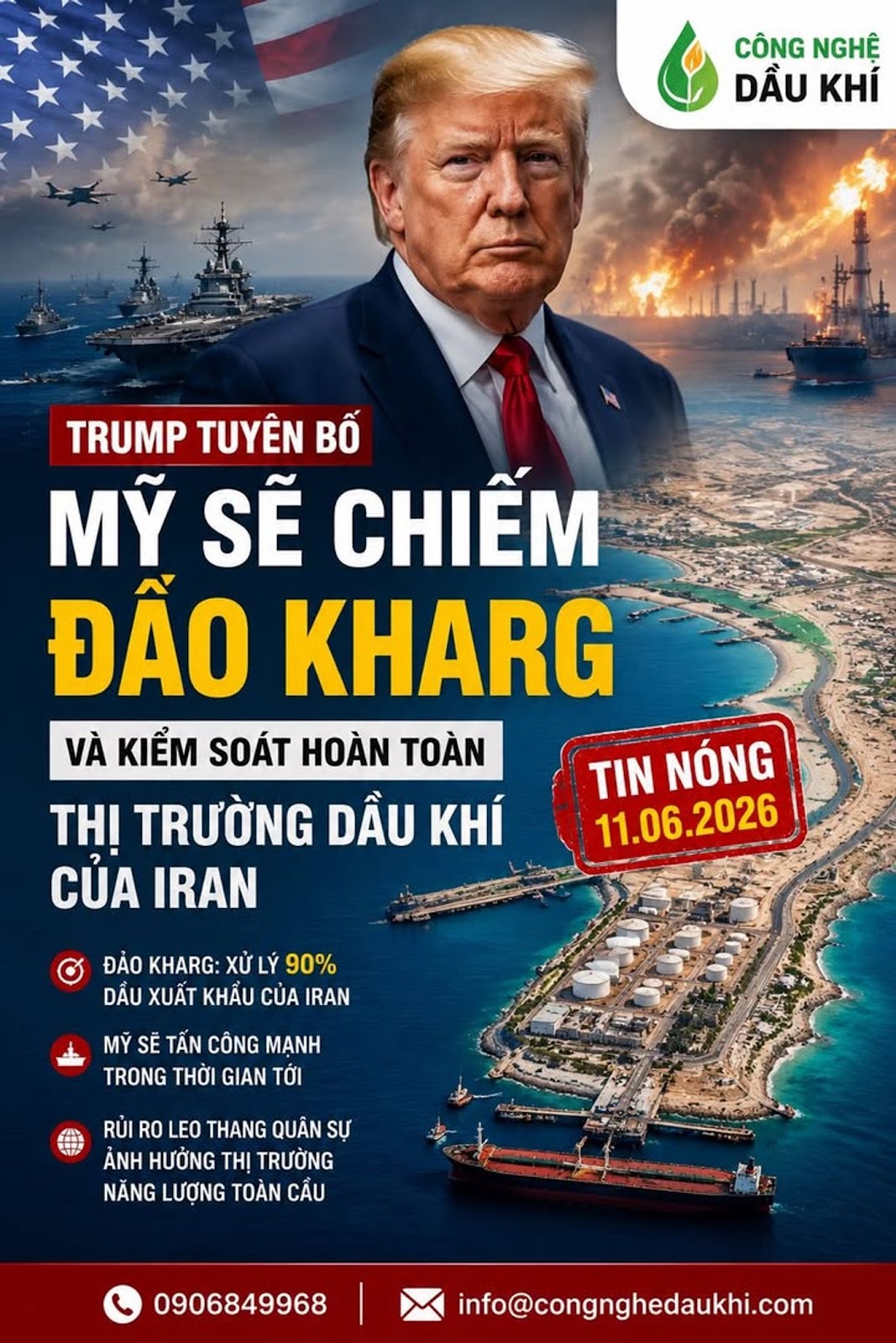 Trump Tuyên Bố Mỹ Có Thể Chiếm Đảo Kharg, Thị Trường Dầu Mỏ Toàn Cầu Đứng Trước Biến Động Lớn #Donal
