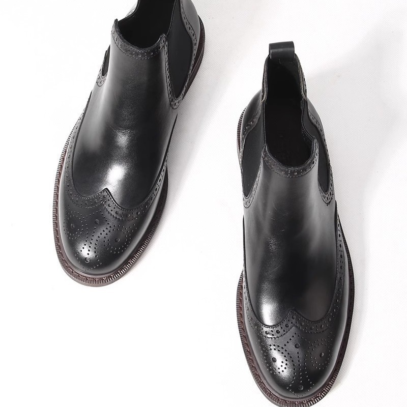Men's Chelsea Boots made of Real Leather with Platform