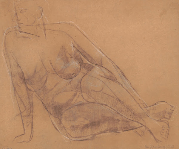 Seated nude woman Crossed legs 1927