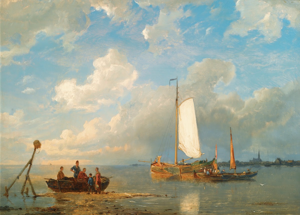 Shipping In A Dutch Estuary At Low Tide 1886