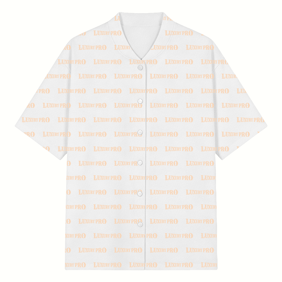 AOP collarless shirt