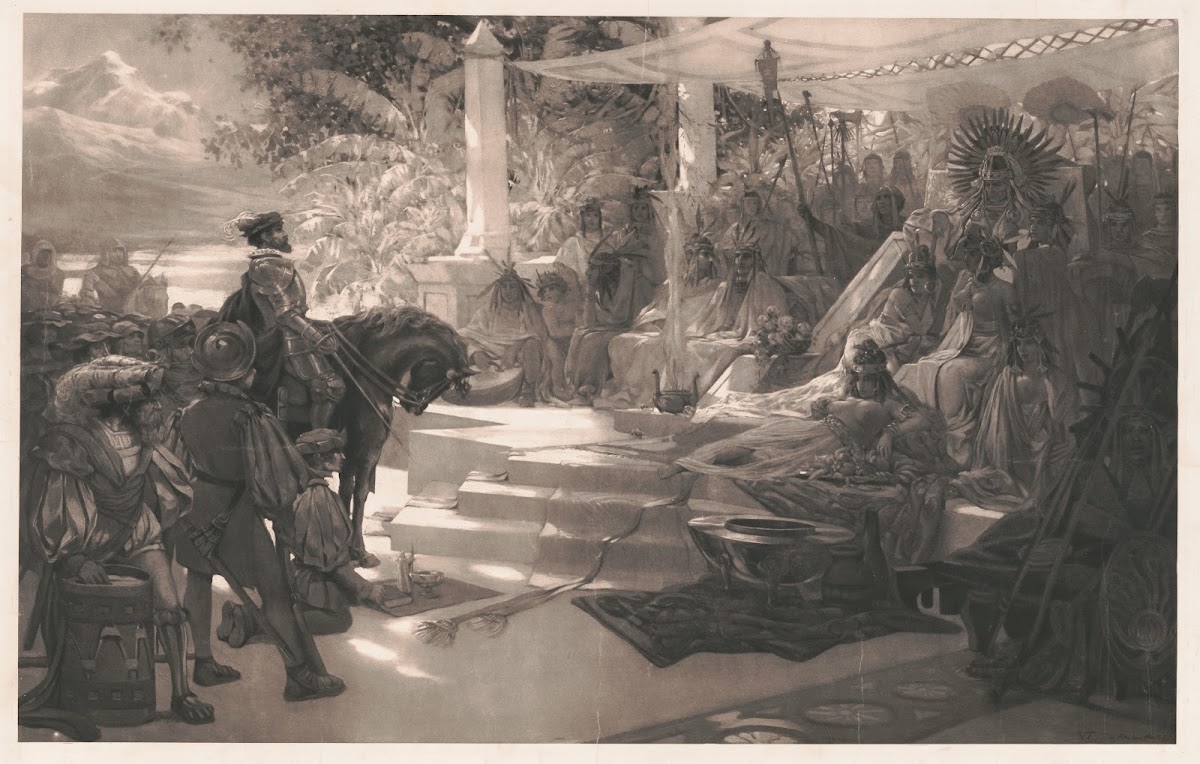 Montezuma receiving Ferdinand Cortez 1907
