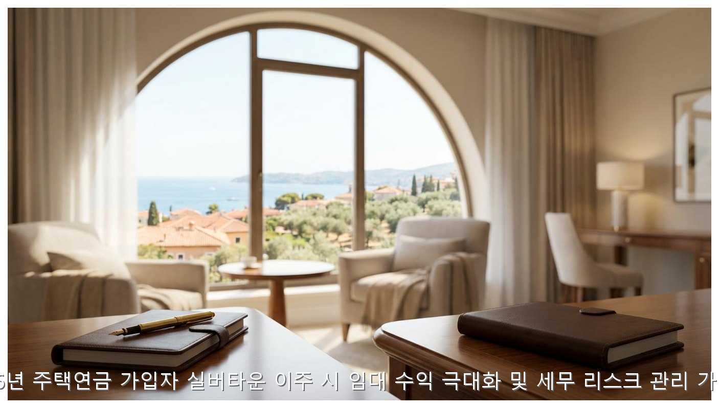2026년 주택연금 가입자 실버타운 이주 시 임대 수익 극대화 및 세무 리스크 관리 가이드 핵심 안내 및 분석 인포그래픽 (6)
