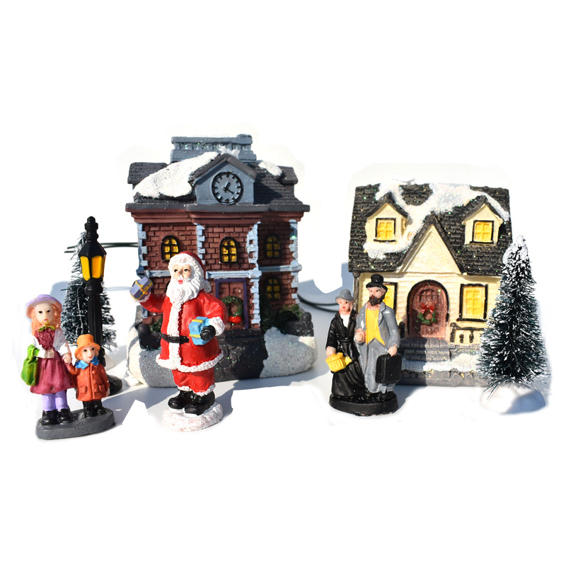 Beleuchtetes Weihnachts-Dorf-Set, 10-teilig