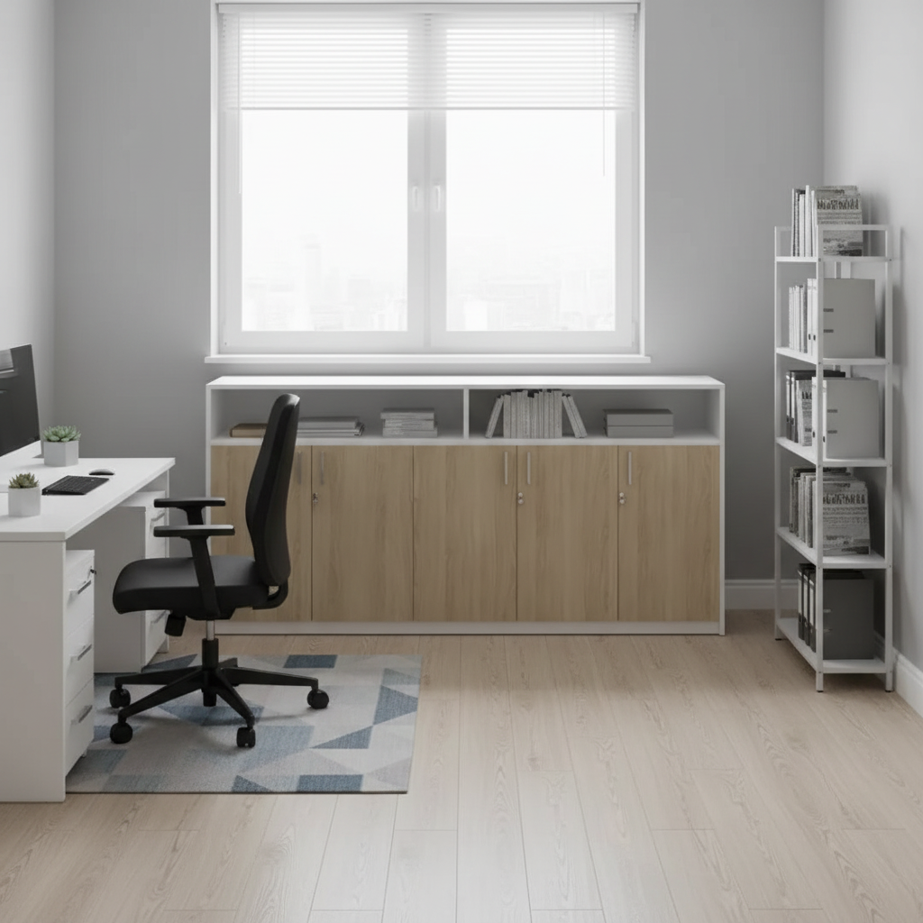 RADAR Color Five Door Cabinet With Recessed Open Top Shelf