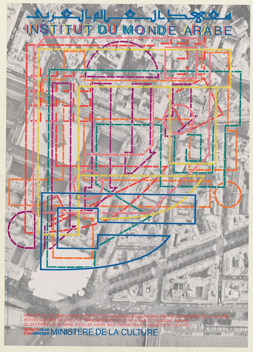 Affiche de lInstitut du Monde Arrabe Projets de la consultation darchitectes org