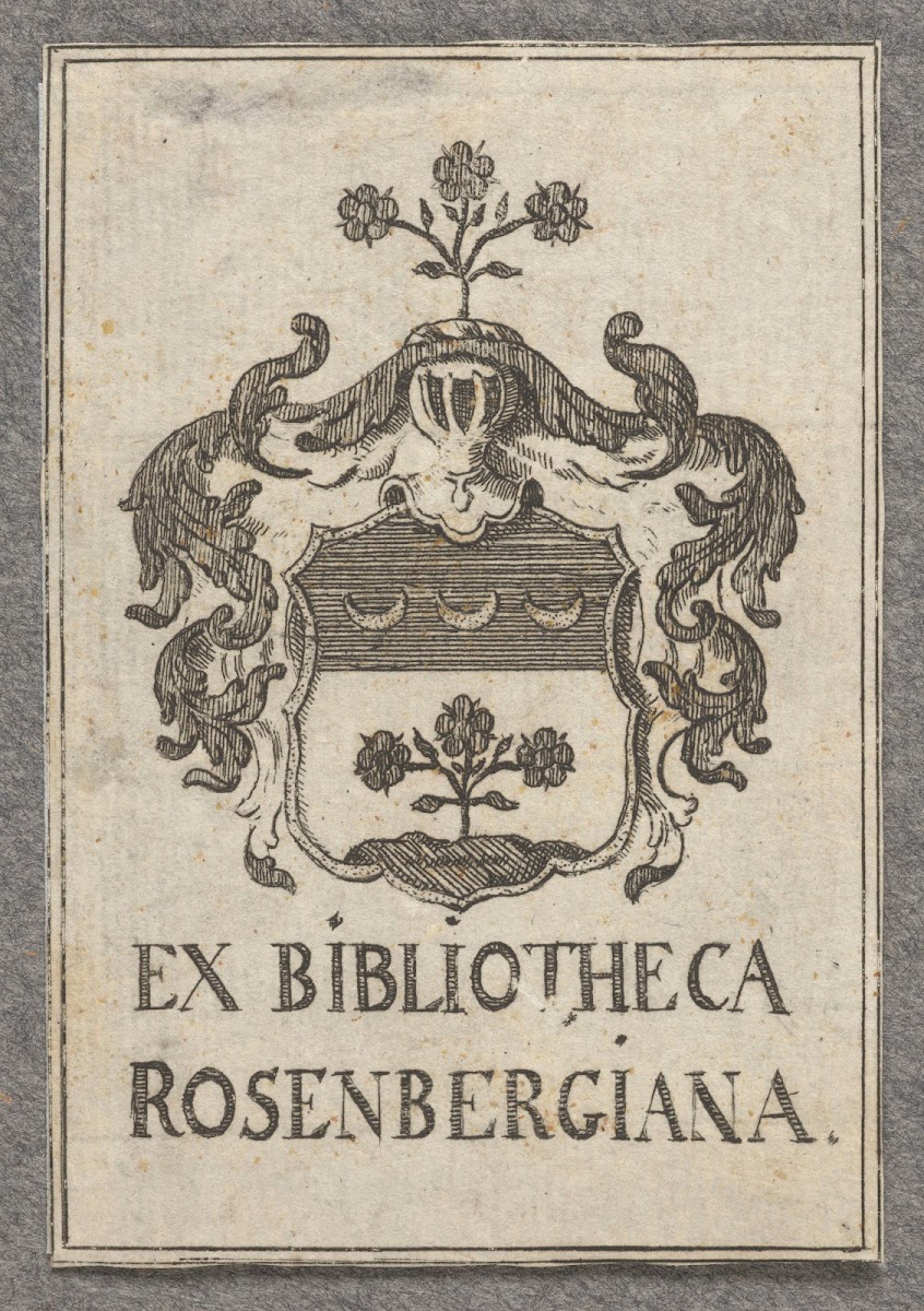 Bookplate Bookplate of Henryk Wilhelm Rosenberg 1750