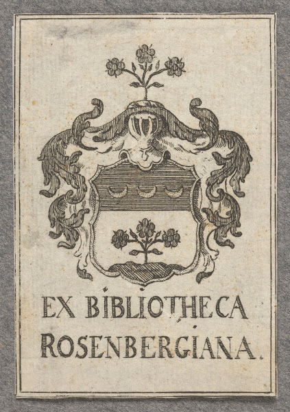 Bookplate Bookplate of Henryk Wilhelm Rosenberg 1750