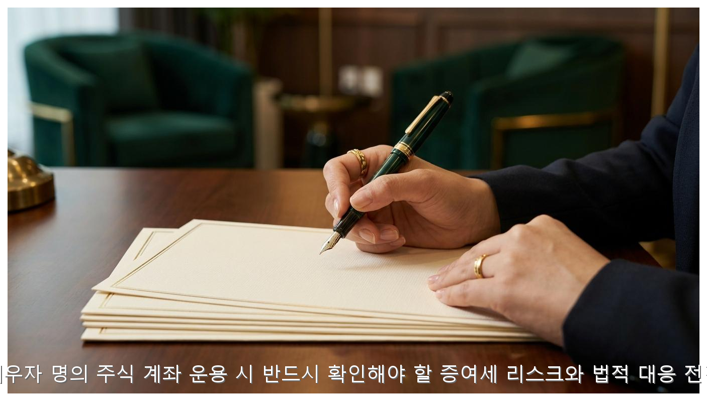 배우자 명의 주식 계좌 운용 시 반드시 확인해야 할 증여세 리스크와 법적 대응 전략 핵심 안내 및 분석 인포그래픽 (3)