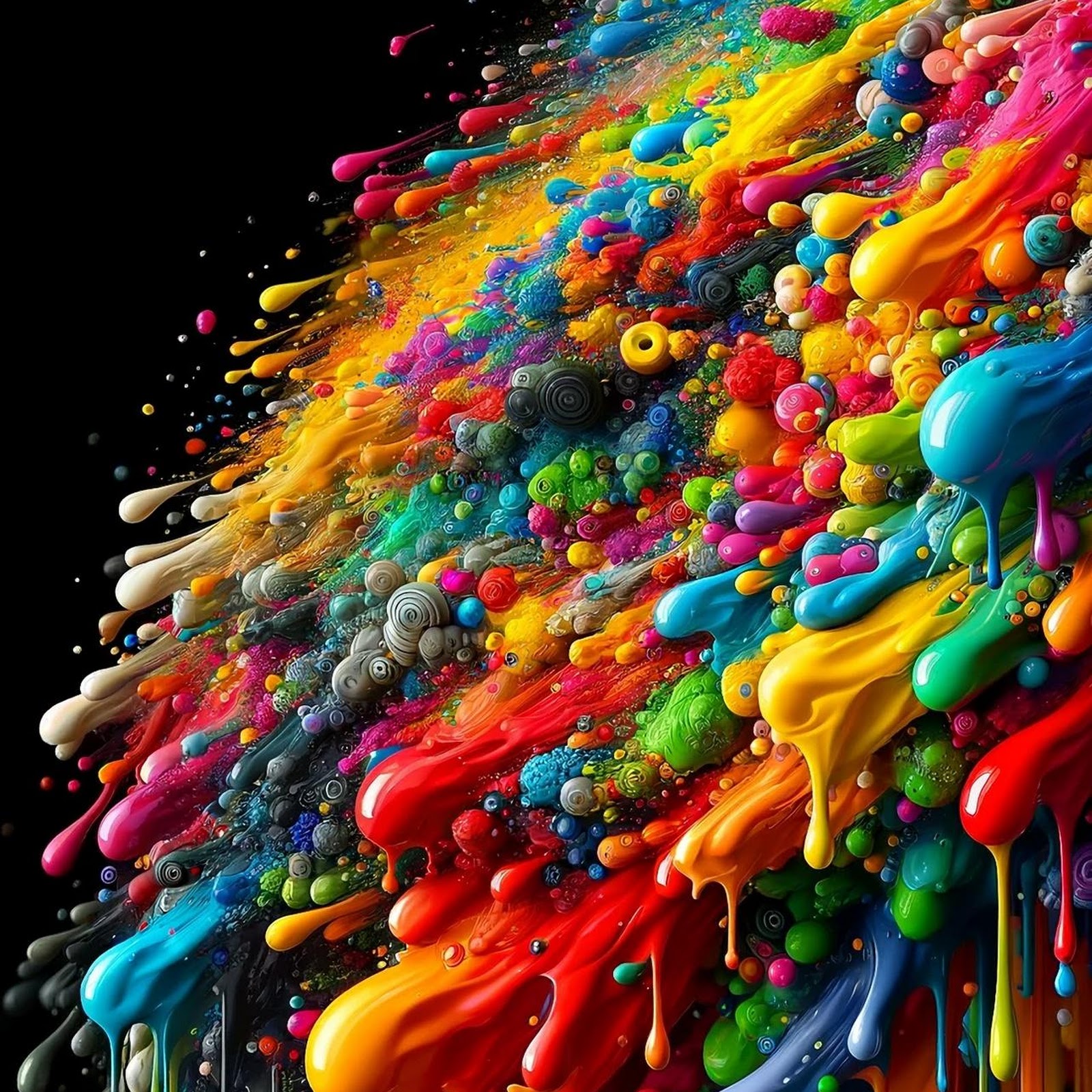 Download Colorful Abstract Paint Drips Full HD iPhone
