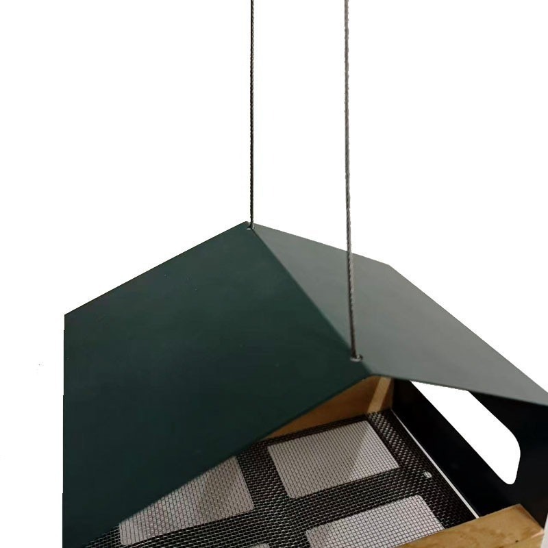 Hanging birdhouse made of wire mesh