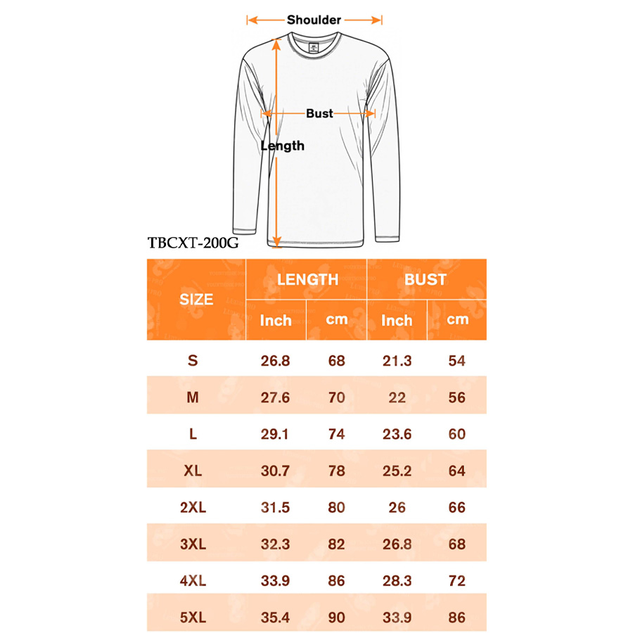 AOP Universal Long Sleeve T Shirt 200G Cotton Like