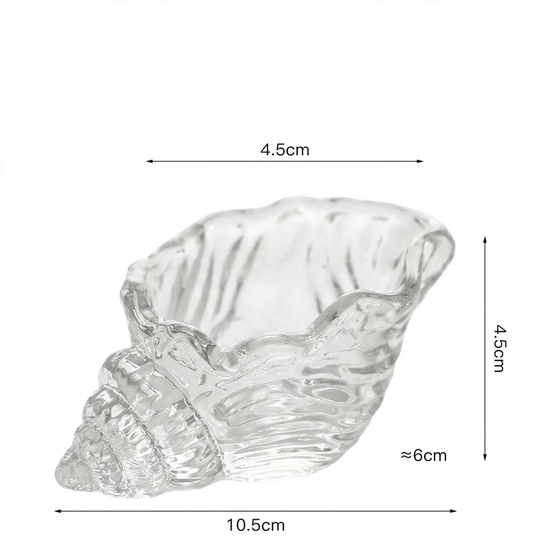 Muschelförmiger Glaskerzenhalter in Farbe