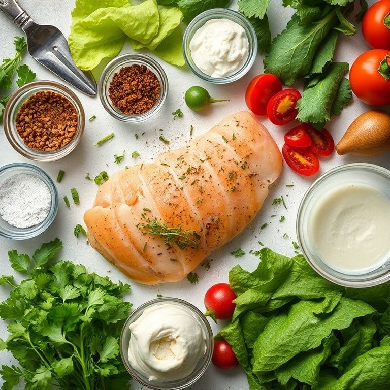 Ingredients for Crispy Chicken Caesar Salad Recipe – Quick & Easy Homemade Dinner