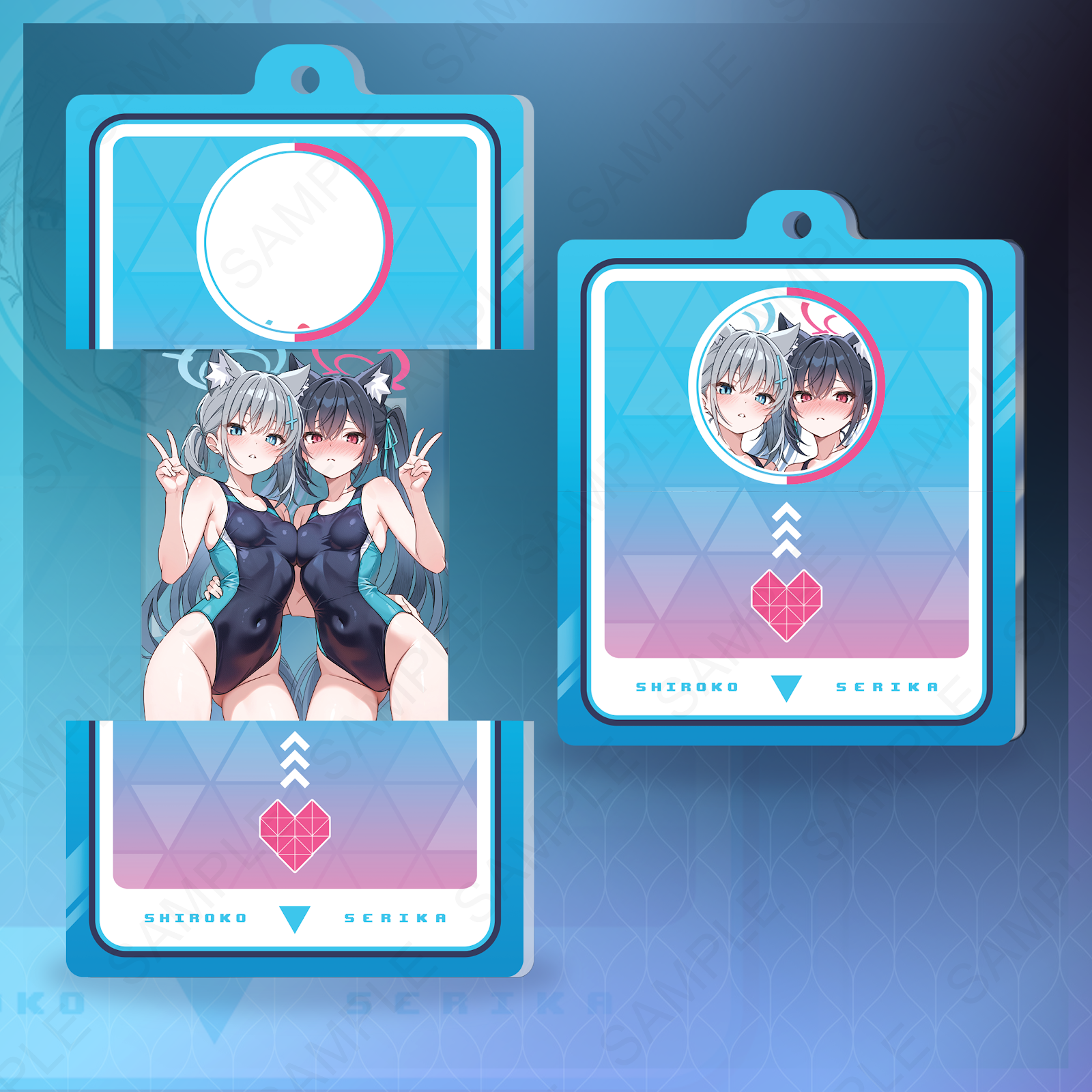 Shiroko x Serika Snap Open Keychain by T1kosewad