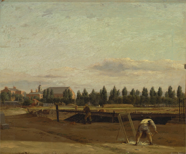 Excavating The Regents Canal With A View Of Marylebone Chapel