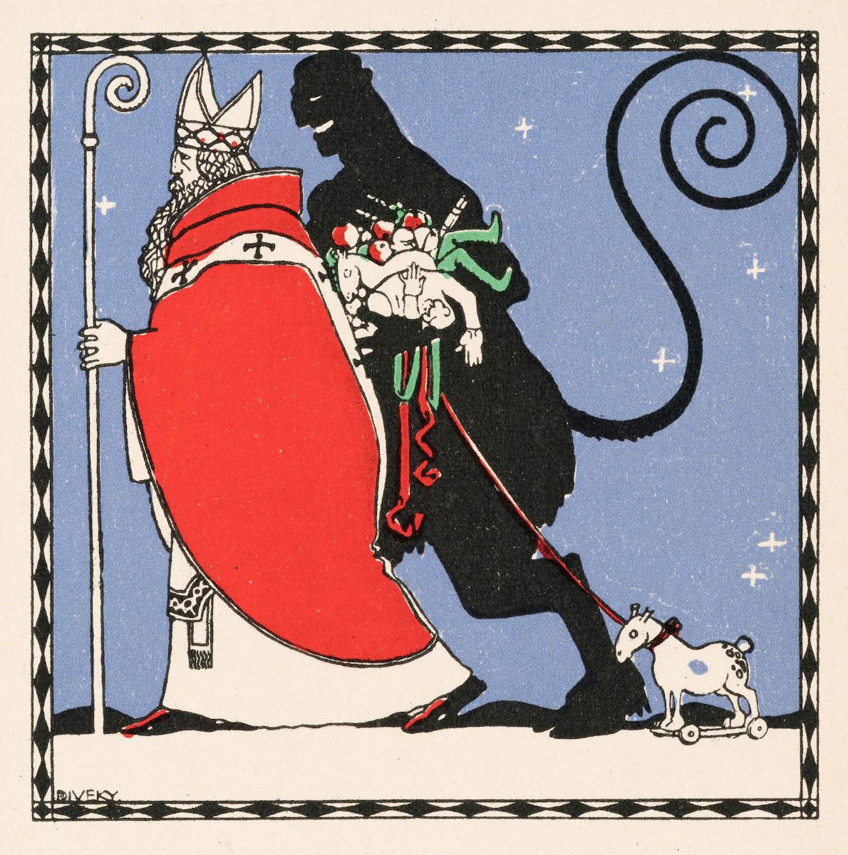 Nr 238 Nikolo  und Krampuskarte 1909