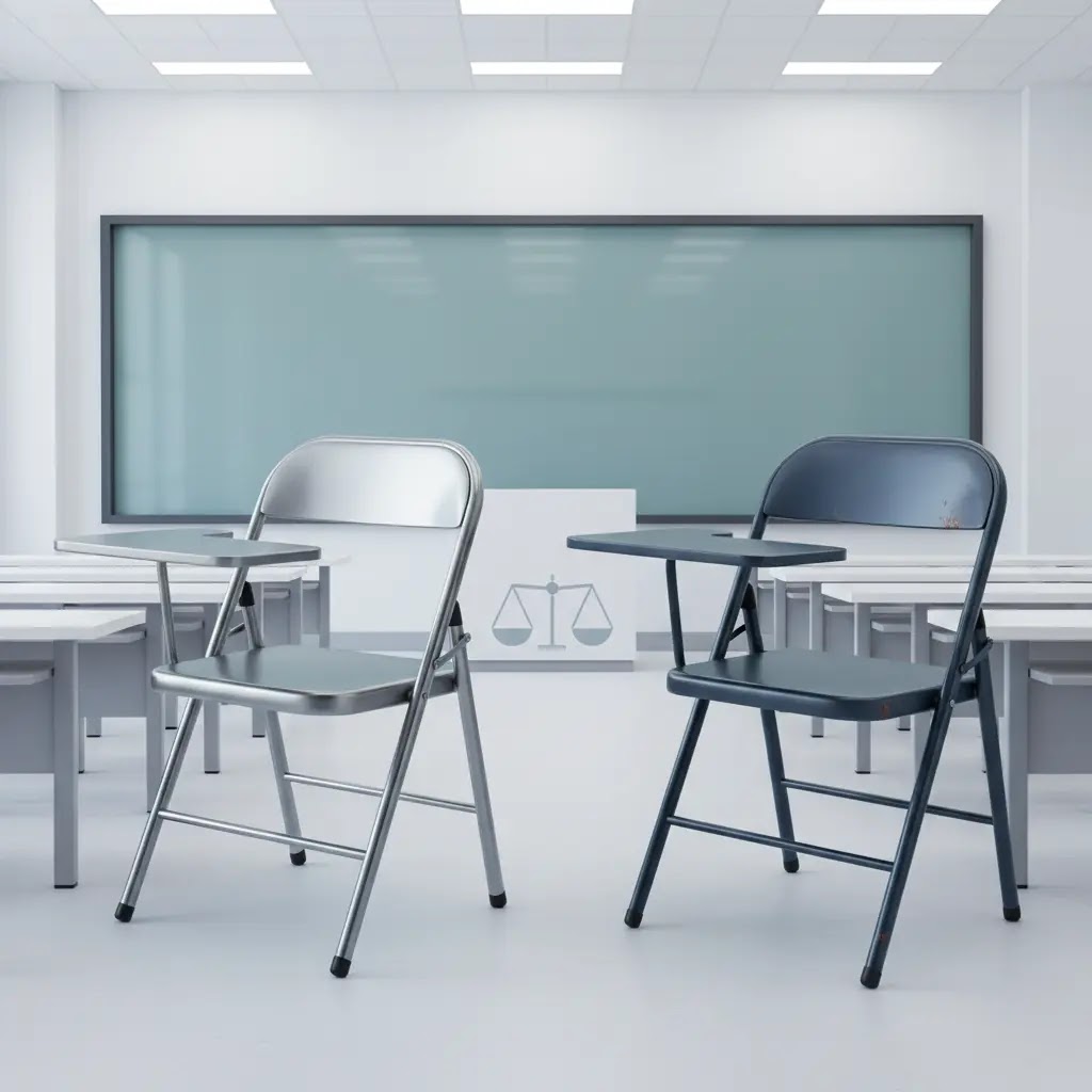 Kursi kuliah lipat bahan stainless steel vs besi cat mana yang lebih baik?