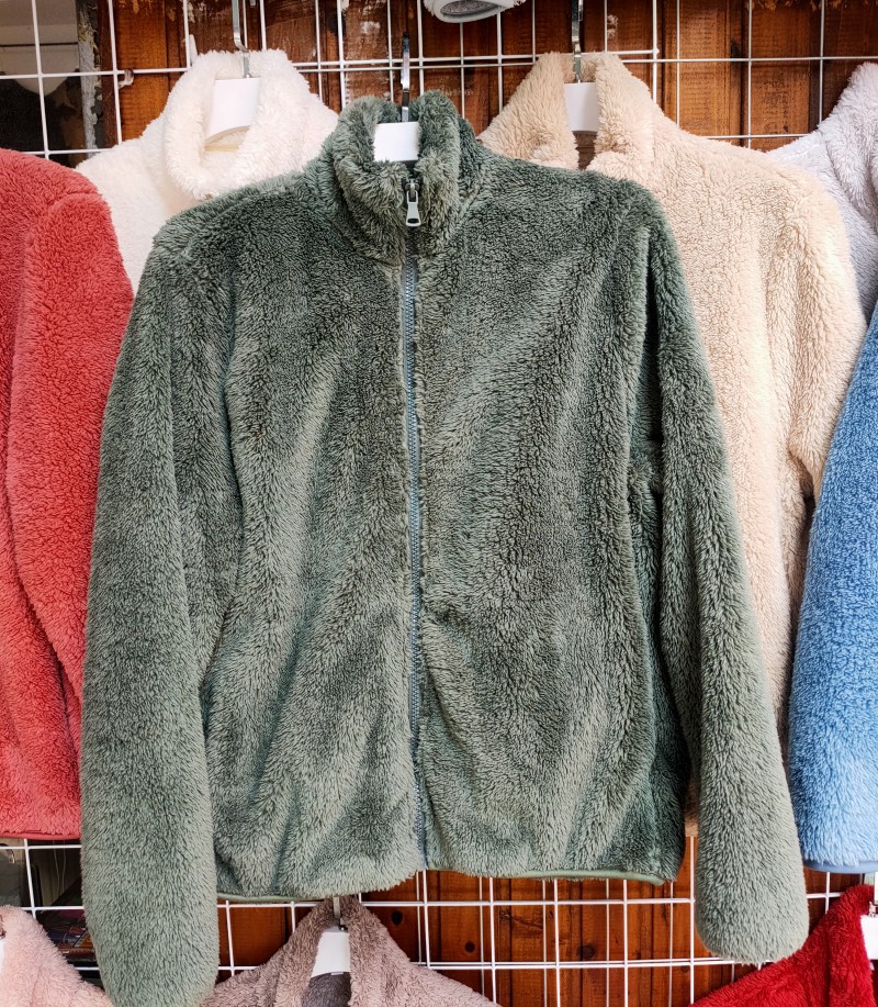 Warme Fleece-Jacke mit Reißverschluss für Damen
