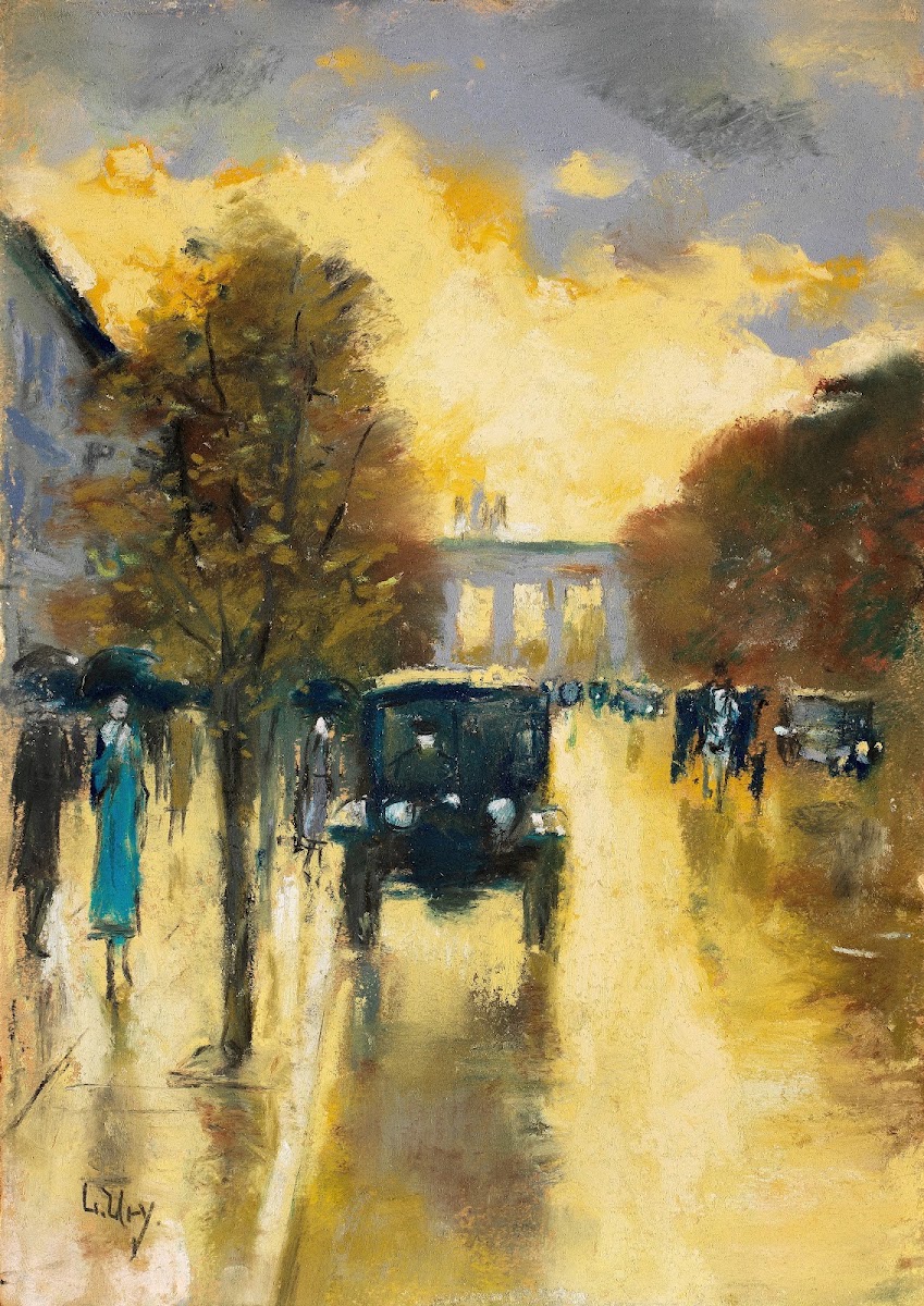 Unter den Linden mit Blick auf das Brandenburger Tor Berlin 1920s