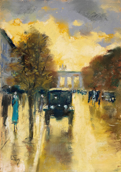 Unter den Linden mit Blick auf das Brandenburger Tor Berlin 1920s