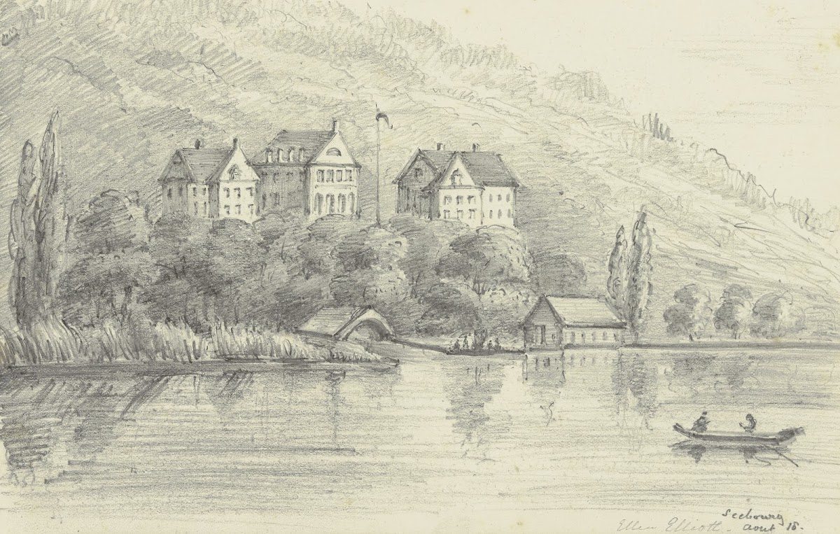 Steep bank with houses 1818