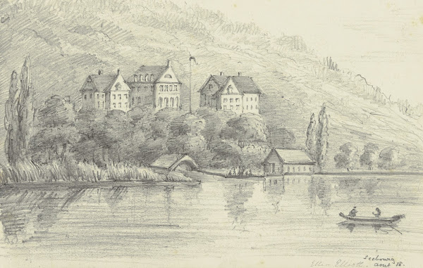 Steep bank with houses 1818