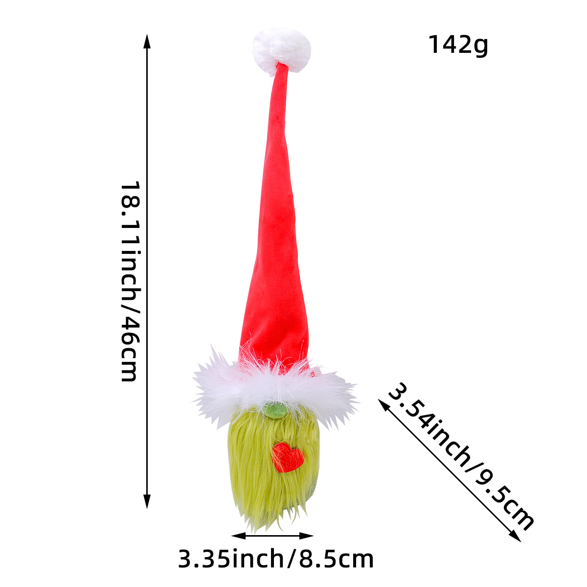 Weihnachts-Wichtel mit Herz-Motiv, Textil