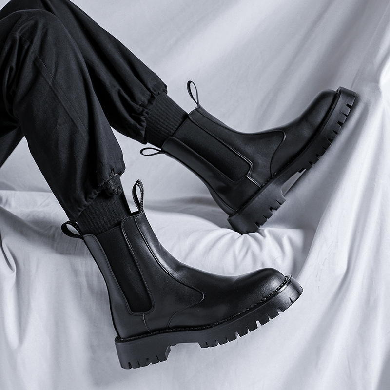 Herren-Chelsea-Stiefel, knöchelhoch, mit Absatz