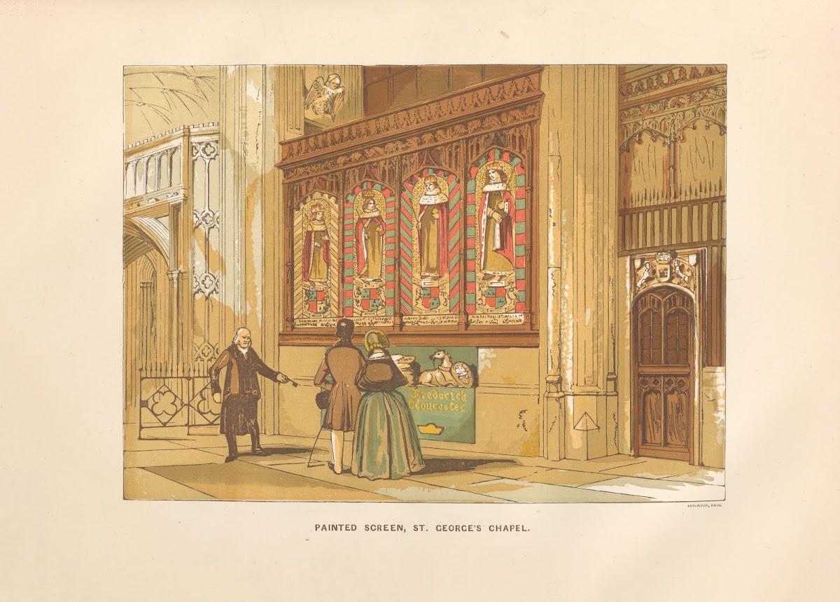 Painted Screen in St Georges Chapel Windsor 1864